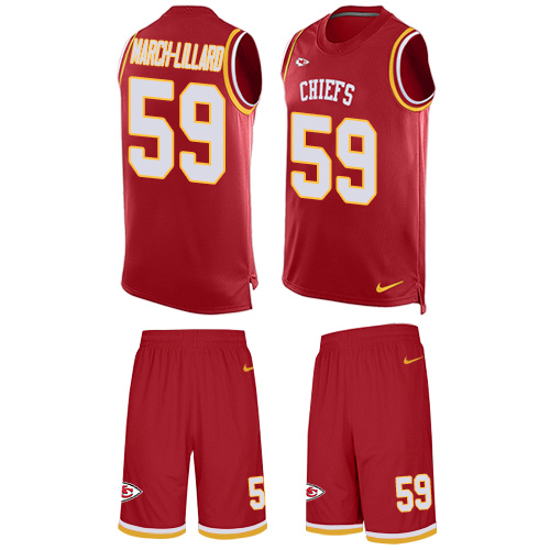 Men's Limited Justin March-Lillard Nike Jersey Red - #59 Tank Top Suit NFL Kansas City Chiefs